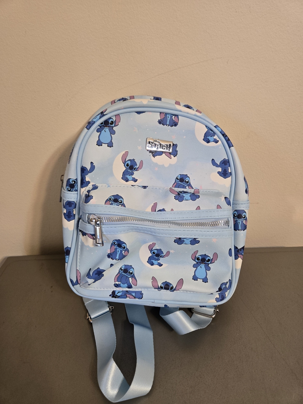 Disney Lilo & Stitch Faux Leather Mini Backpack – Light Blue